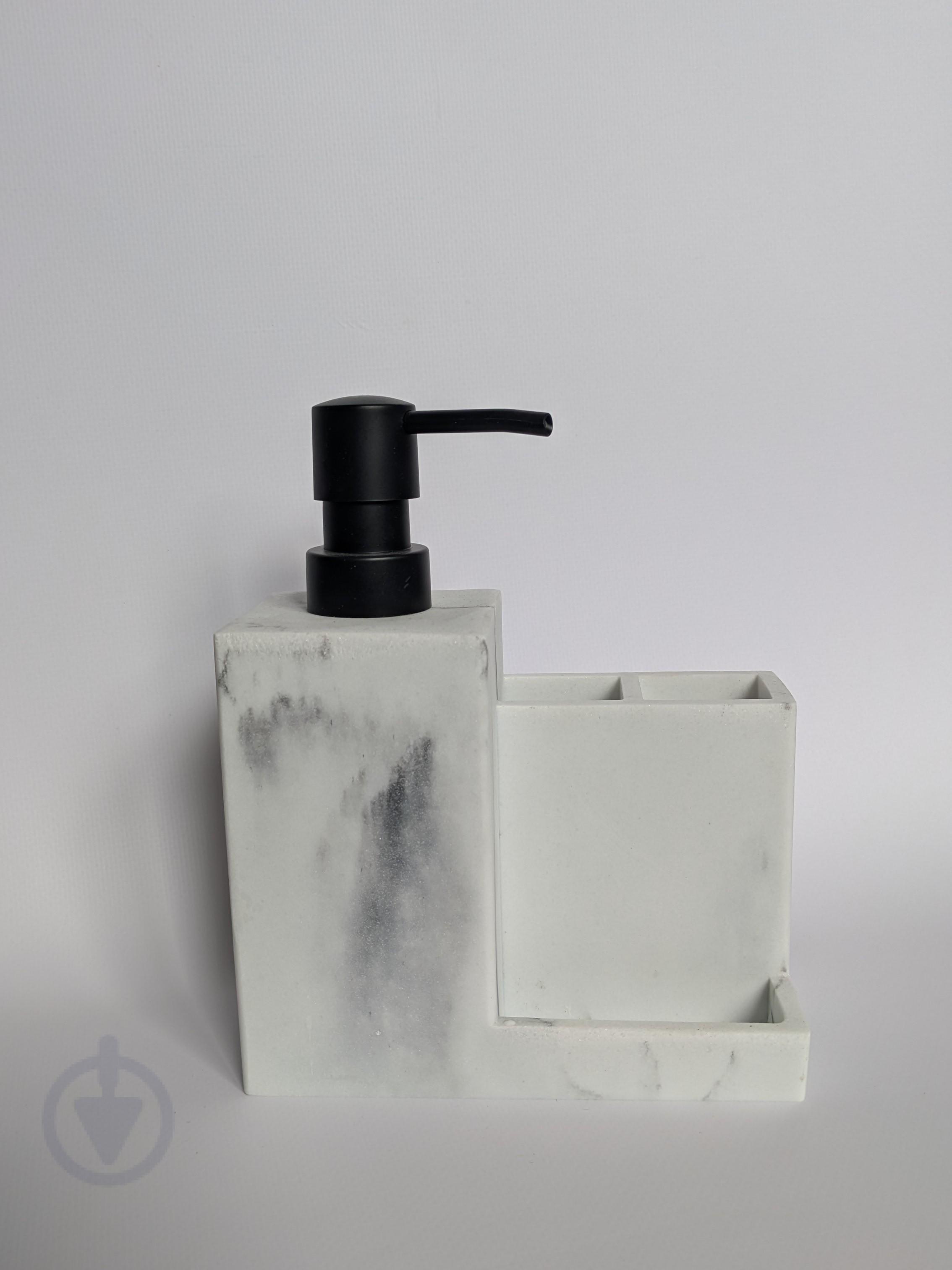 Дозатор кухонный с местом для губки и щетки Мрамор (26570791)