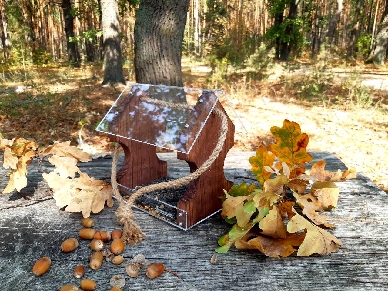 Кормушка для птиц подвесная House_for_birds Фламинго венге