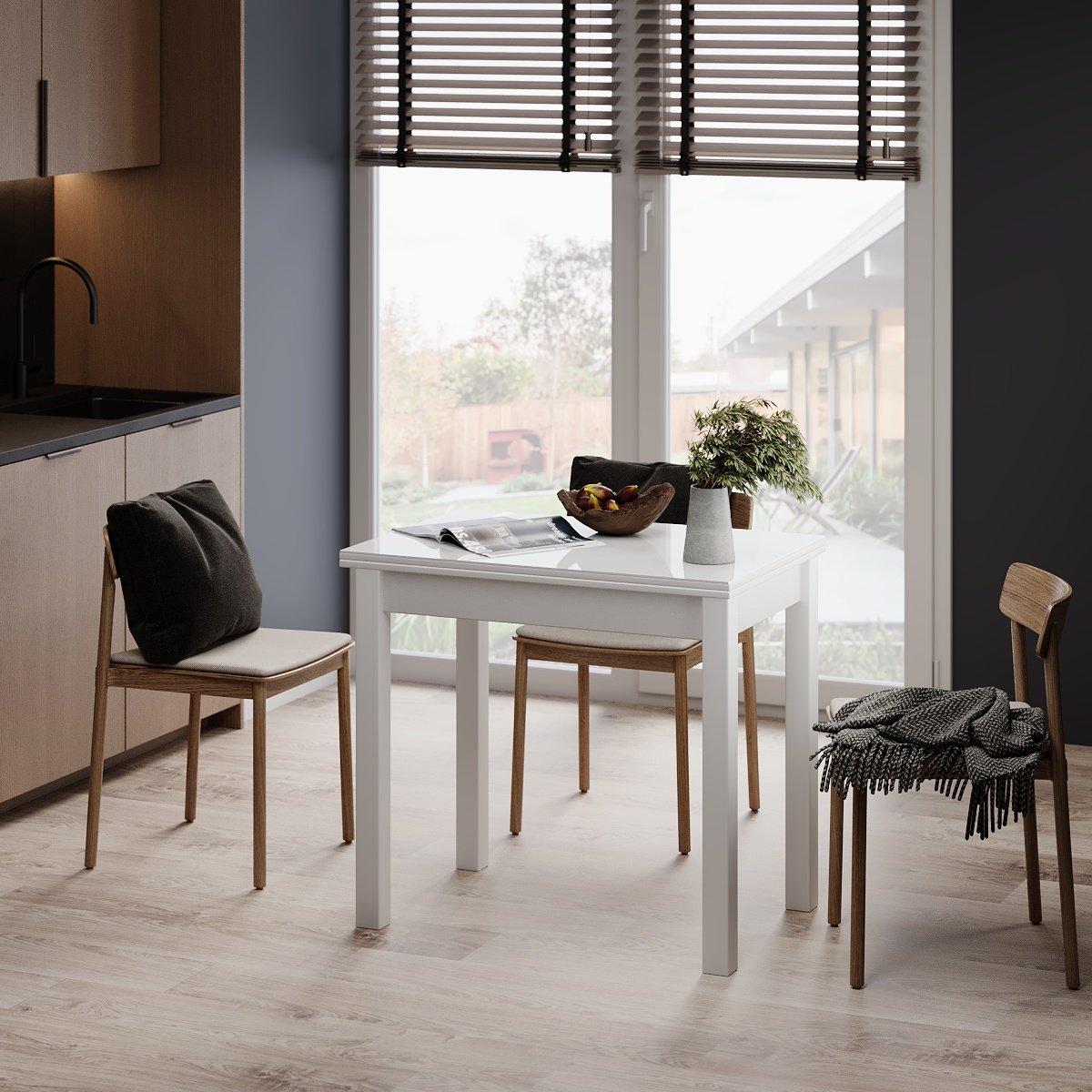 Стіл-трансформер ART IN HEAD Dinner Glass 120x75x90 см Білий (TB16010100101) - фото 4 Стіл-трансформер ART IN HEAD Dinner Glass 120x75x90 см Білий (TB16010100101) - фото 4