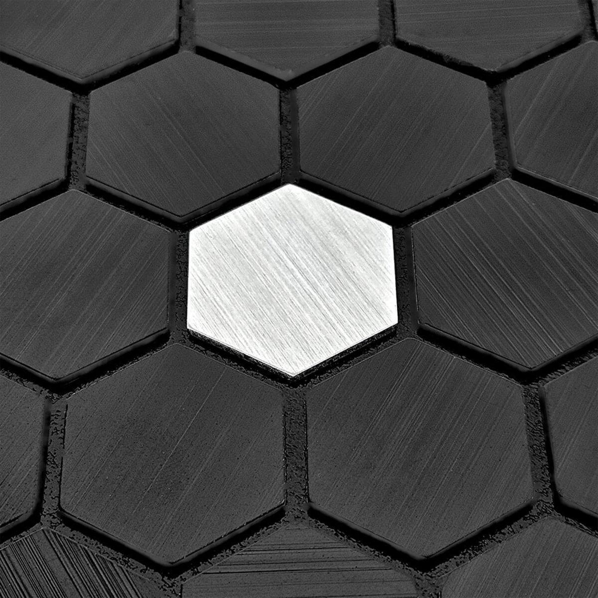 Плитка алюминиевая самоклеящаяся 300х300х3 мм Черная мозаика (SW-00001929) - фото 5