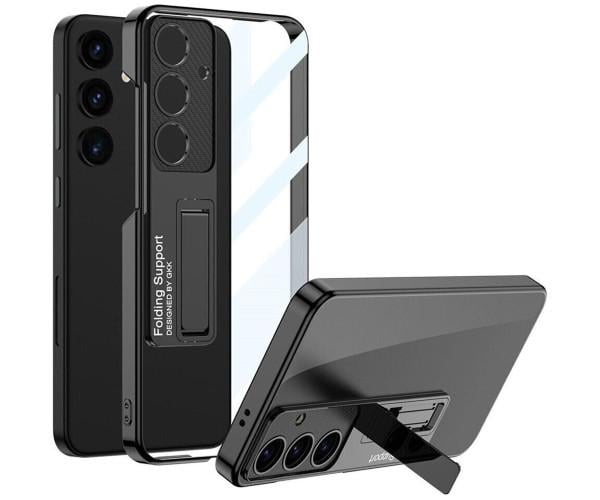 Чехол-накладка GKK Glass Stand для Samsung Galaxy S24 Черный