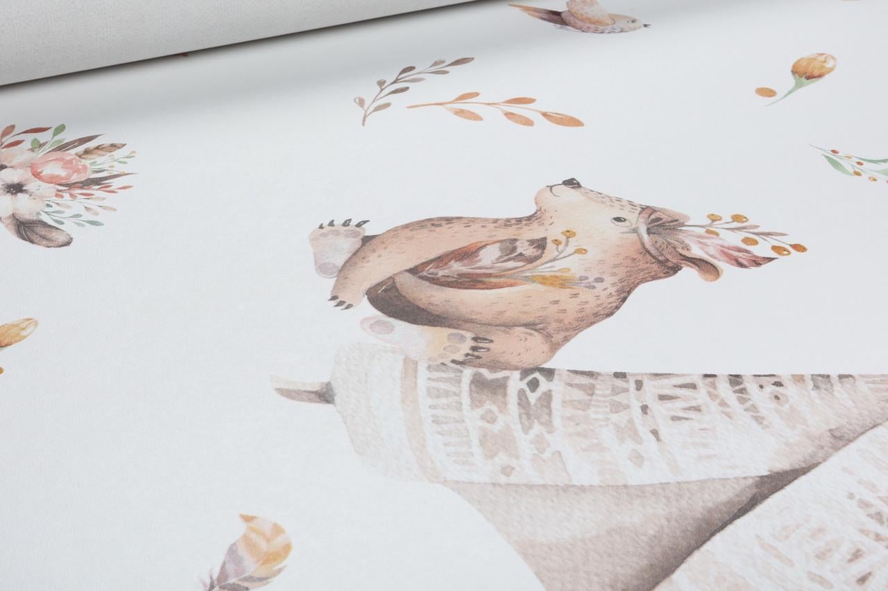 Шпалери флізелінові RASCH Kids World 2 301427 Декор вініл гарячого тиснення 0,53х10,05 м Бежевий