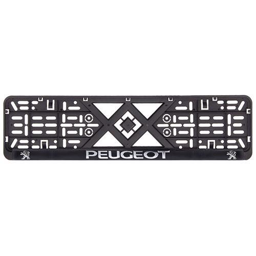 Рамка номерного знака Peugeot пластиковая c рельефной надписью