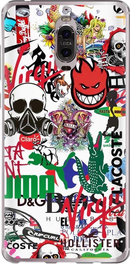 Чехол на Huawei Mate 9 Pro Many different logos (4022u-819-42517)