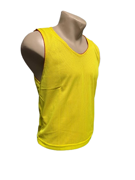 Манишка детская Сток без лого двусторонняя S 140-158 см Красно-желтый (797)