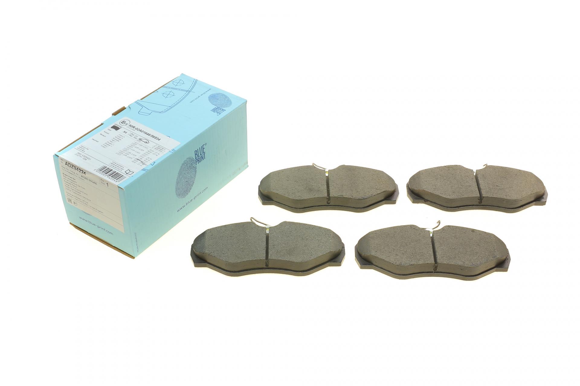 Колодки тормозные передние BLUE PRINT для Renault Trafic II/Opel Vivaro A/Nissan Primastar 01- (ADZ94224)