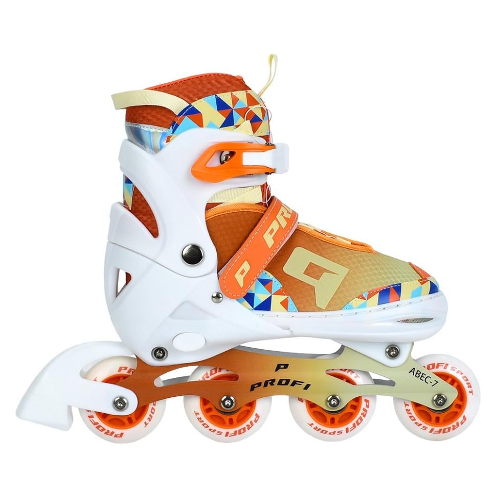 Ролики розсувні підліткові PROFI KIDS р. 39-42 з колесами PU 70 мм Помаранчевий (AP-122-R-65)