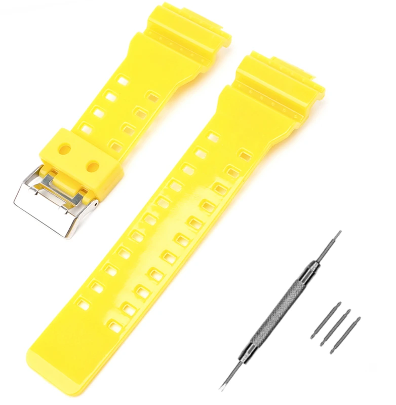 Ремінець для Casio G-Shock GA-100/110 Yellow-Glossy SI (4021)