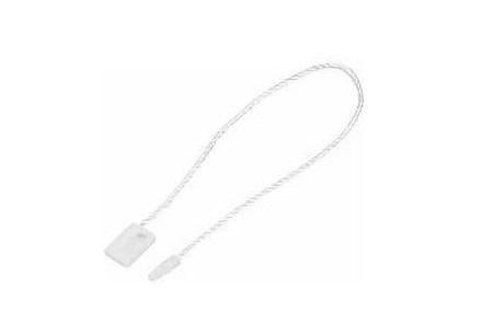 Биркодержатель веревочный с пластиковой пломбой для крепления бирок 200 шт. Белый