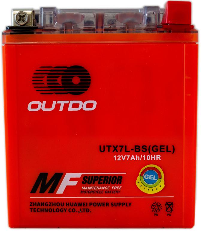 Акумулятор мото Outdo під болт гелевий 12 v 7 Ah 85 A (000036271)