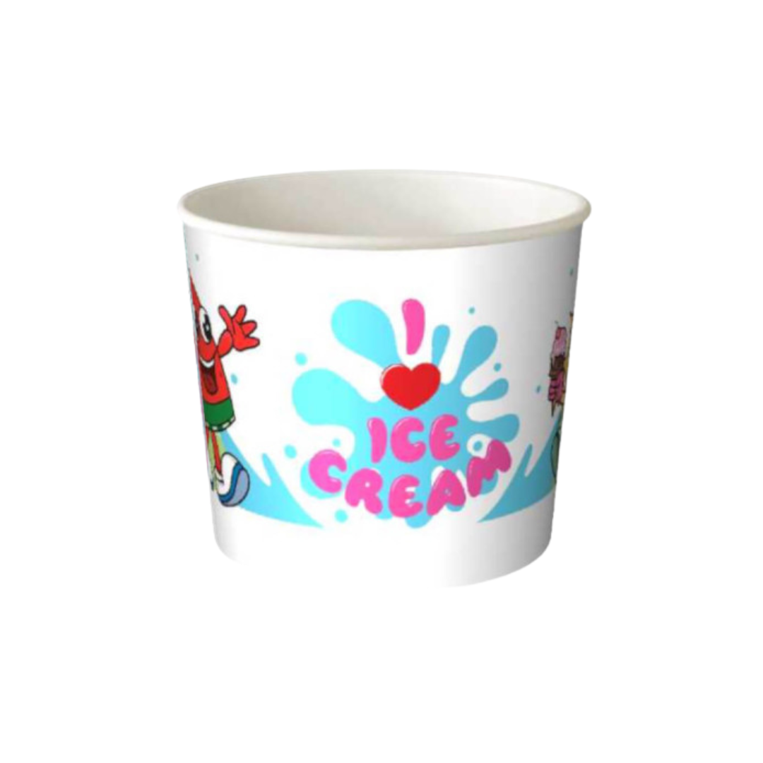 Стакан картонный ICE CREAM Детский с цветной печатью 286 мл 25 шт. (50606943355) - фото 3