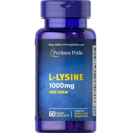 Амінокислота Puritan's Pride L-Lysine 1000 mg 60 Caplets