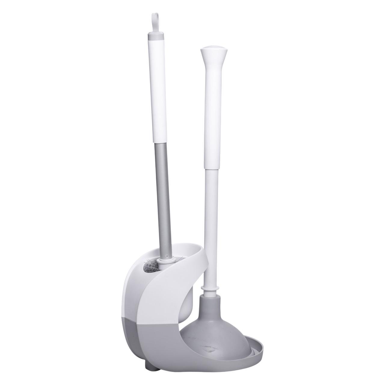 Набір для чищення HP-35015-28 унітазу йоржик з підставкою та вантузом 50 см Сірий (8001) - фото 4 Набір для чищення HP-35015-28 унітазу йоржик з підставкою та вантузом 50 см Сірий (8001) - фото 4