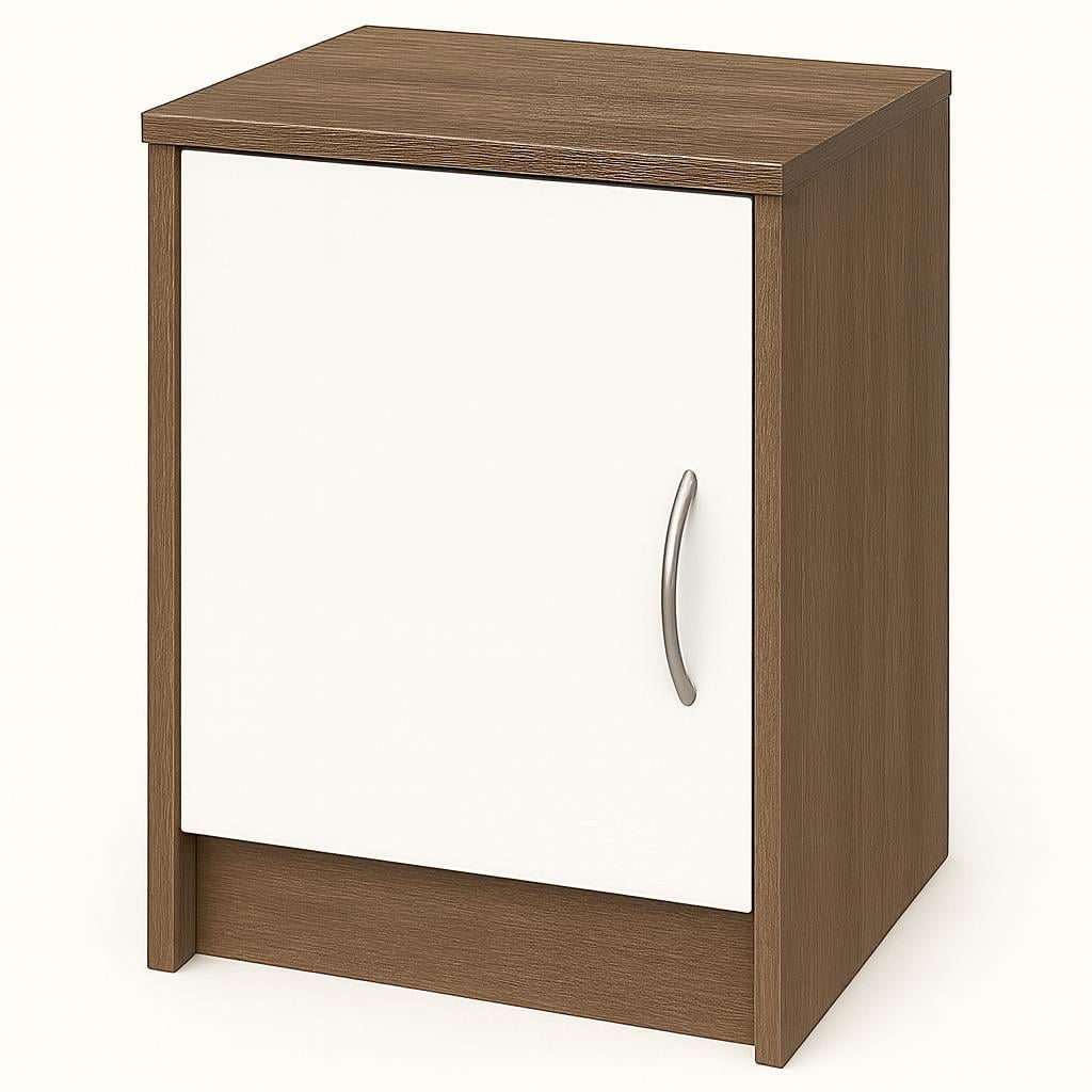 Приліжкова тумба №3 ДСП із закритим відділенням 500х400х350 мм Дуб сонома трюфель/Білий Приліжкова тумба №3 ДСП із закритим відділенням 500х400х350 мм Дуб сонома трюфель/Білий