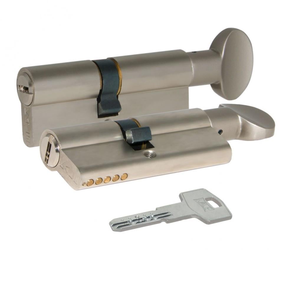 Цилиндр Kale BМ 68 мм с вертушкой на длинной стороне Никель