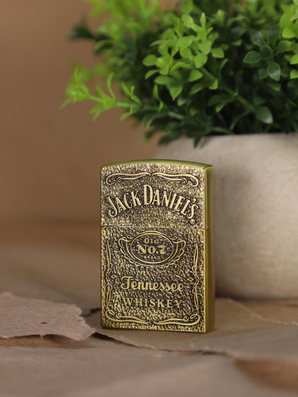 Зажигалка газовая кремниевая "Jack Daniels" № YR1-1 Золотистый (27457753)