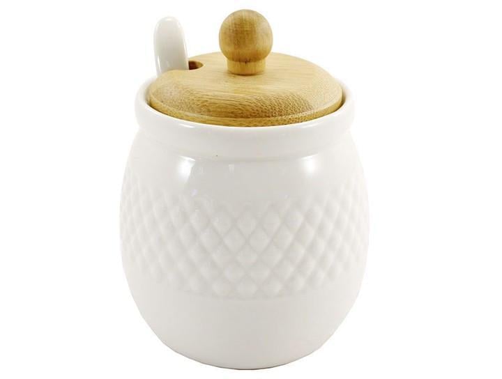 Цукорниця порцелянова Interos з ложкою та дерев'яною кришкою 260 мл (PJ03257-1)
