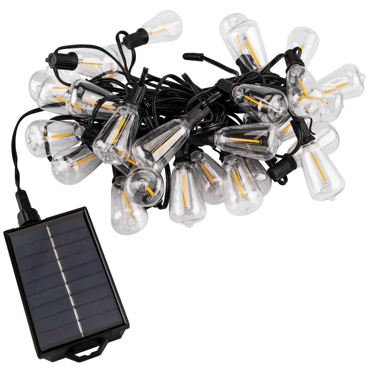 Гирлянда садовая солнечная 30 LED-фонариков+2 шт. 9,8 м 2700 K IP44 с пультом/солнечной и USB-зарядкой Теплый свет (33977442) Гирлянда садовая солнечная 30 LED-фонариков+2 шт. 9,8 м 2700 K IP44 с пультом/солнечной и USB-зарядкой Теплый свет (33977442)
