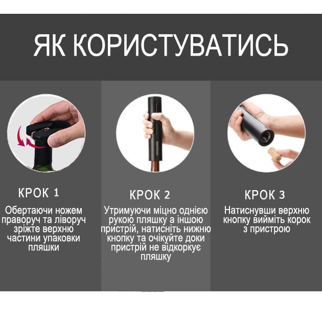 Штопор для вина на аккумуляторе WINE SET (29332458) - фото 7 Штопор для вина на аккумуляторе WINE SET (29332458) - фото 7