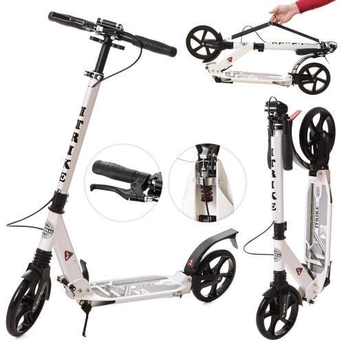 Самокат двухколесный складной iTrike SR 2-018-9-W колеса 200 мм ручной тормоз Белый - фото 2 Самокат двухколесный складной iTrike SR 2-018-9-W колеса 200 мм ручной тормоз Белый - фото 2