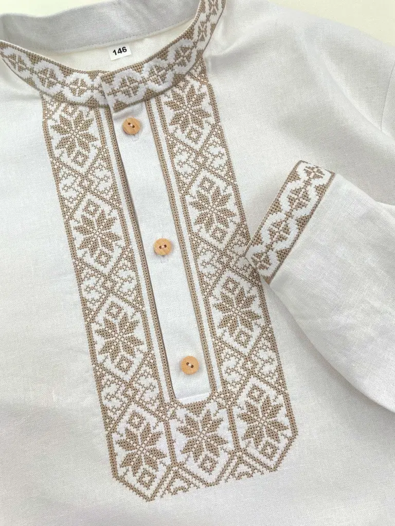 Вышиванка детская Нестор 116 см Бежевый (0001823) - фото 6 Вышиванка детская Нестор 116 см Бежевый (0001823) - фото 6