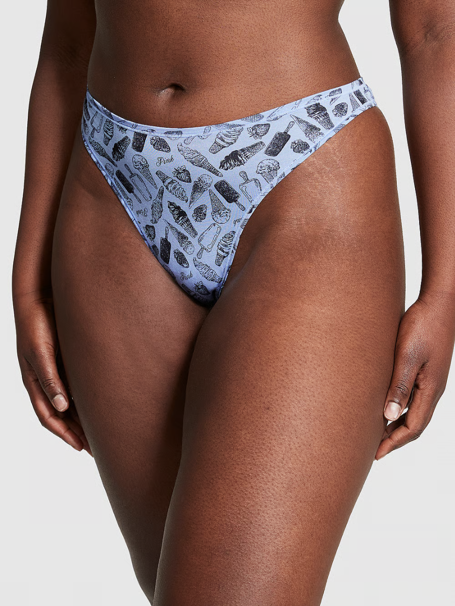 Трусики женские Victoria's Secret стринги High-Leg Cotton Thong XL Голубой (2613328139)
