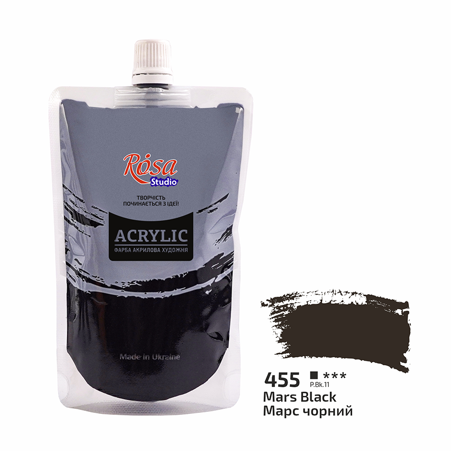 Акриловая краска ROSA Studio 323200455 6 шт. 200 мл Марс черный/455 (4823098539506) - фото 1 Акриловая краска ROSA Studio 323200455 6 шт. 200 мл Марс черный/455 (4823098539506) - фото 1