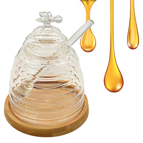 Банка для хранения меда Stenson R30171 с ложкой и подставкой 10x13 см (550286) - фото 2 Банка для хранения меда Stenson R30171 с ложкой и подставкой 10x13 см (550286) - фото 2