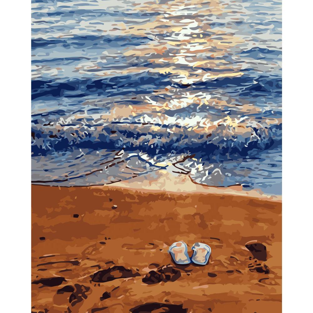 Картина по номерам Strateg Премиум Берег у моря 40x50 см (GS136)