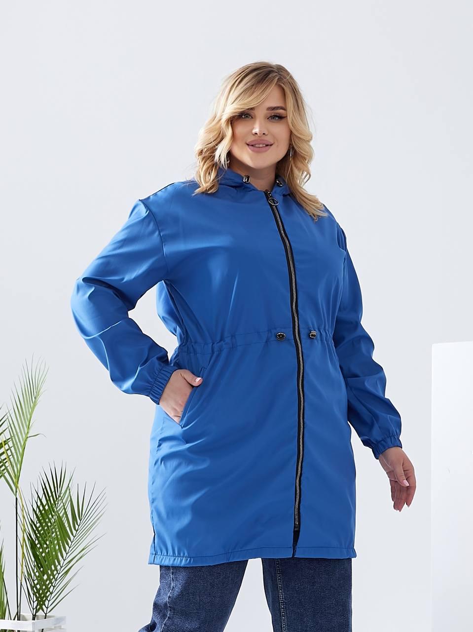 Плащ демісезонний Aiza А102 з капюшоном р. 42-44 Синій (11719128) - фото 7