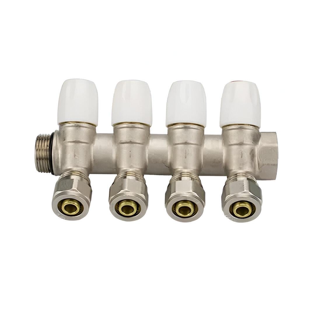 Коллектор Karro KR17021 3/4x16х4 с перекрытием Белый костельный вентель (SQ-1027805)