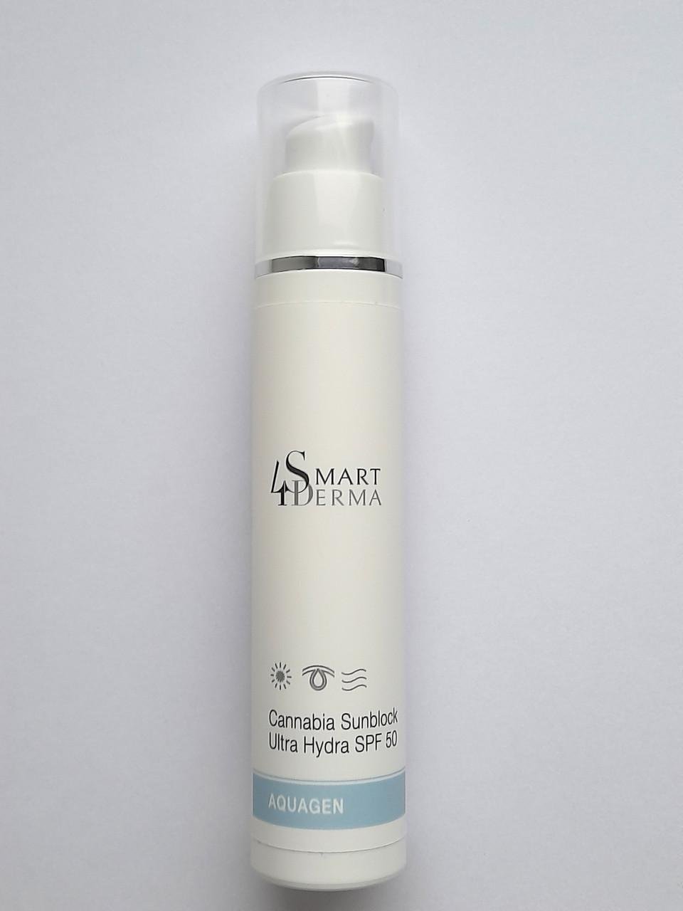 Крем защитный ультраувлажняющий Smart4Derma Aquagen Cannabia Sunblock Ultra Hydra SPF 50 50 мл (1805536205) Крем защитный ультраувлажняющий Smart4Derma Aquagen Cannabia Sunblock Ultra Hydra SPF 50 50 мл (1805536205)