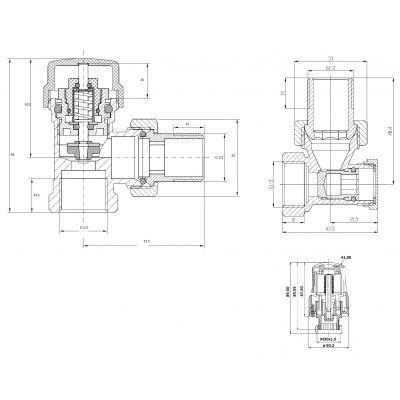 Комплект подключения радиатора Invena CD-72-K15 термостатический - фото 2