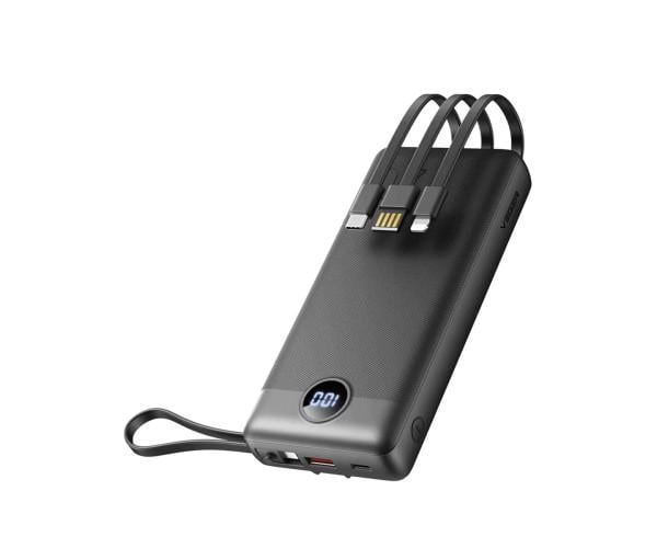 Повебанк Veger C20 with built-in cables Micro USB/Type C/Lightning 20000 mAh Black