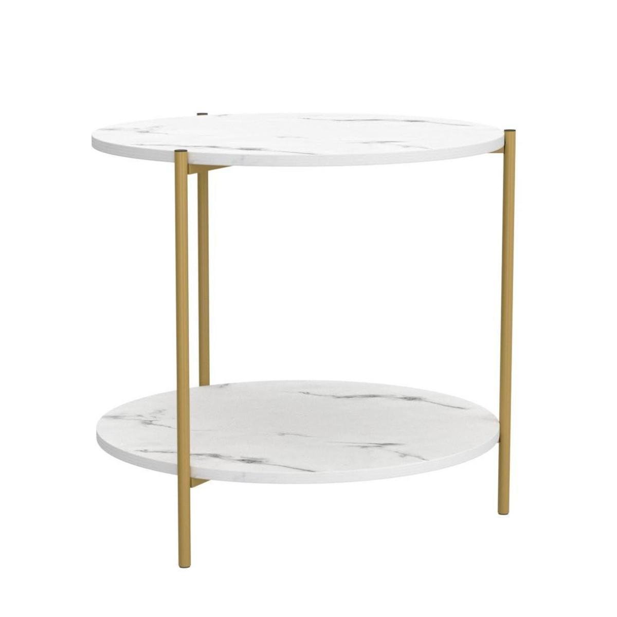 Стол журнальный Modern Home 2 яруса 40х40х43 см Белый (M50267-W)