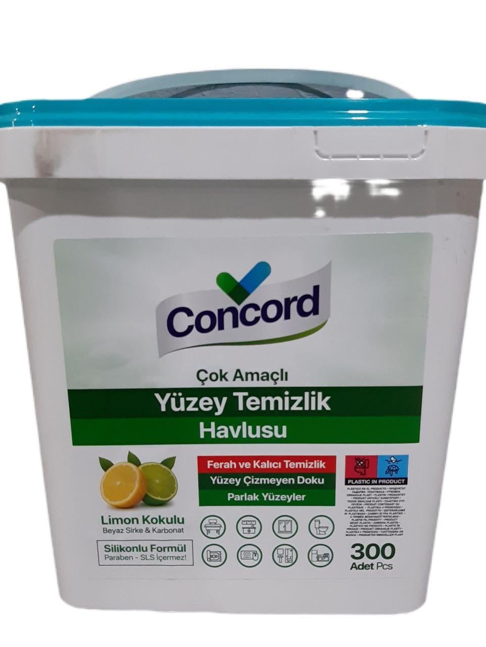 Влажные салфетки универсальные для уборки Concord лимон 300 шт.