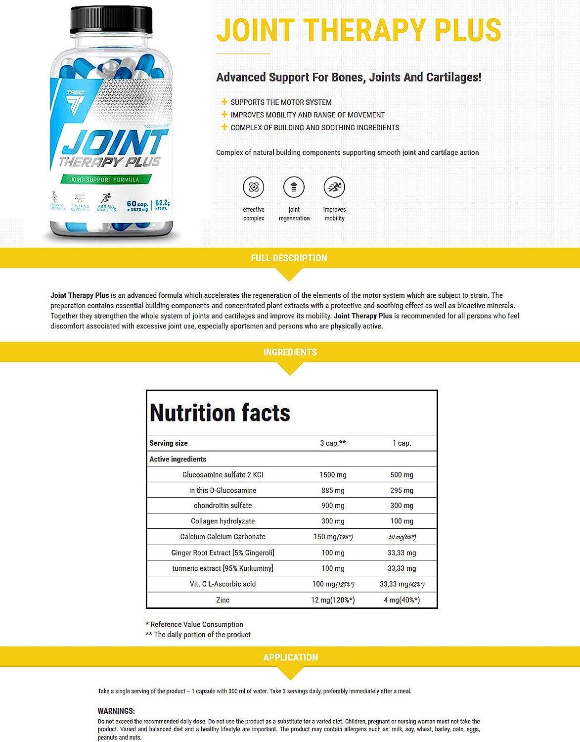 Вітаміни Trec Nutrition Joint Therapy Plus для суглобів та зв'язок 60 капс. (00000038185) - фото 2 Вітаміни Trec Nutrition Joint Therapy Plus для суглобів та зв'язок 60 капс. (00000038185) - фото 2