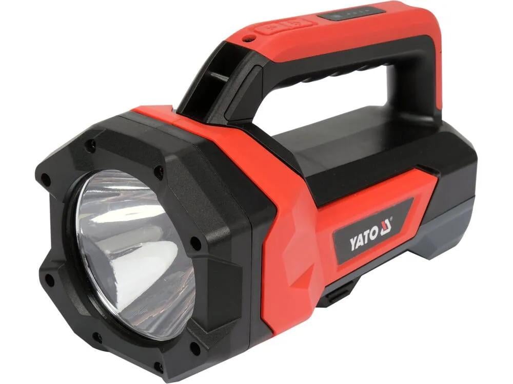 Фонарь светодиодный с ручкой 2в1 аккумул. YATO Li-Ion 3.7В, 8 АГод, 9реж, 600/1000Lm, зарядный USB-C Фонарь светодиодный с ручкой 2в1 аккумул. YATO Li-Ion 3.7В, 8 АГод, 9реж, 600/1000Lm, зарядный USB-C