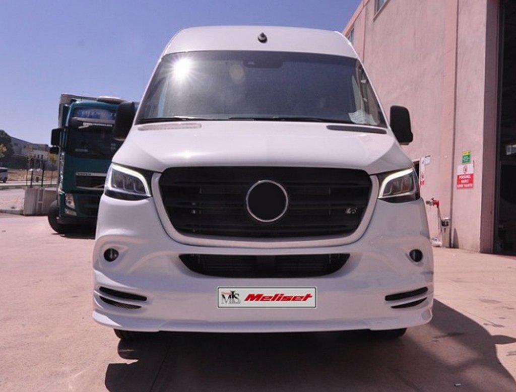 Накладка на передний бампер Meliset для Mercedes Sprinter 2018 г Под покраску - фото 7