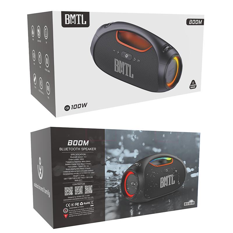 Портативна колонка Xdobo BMTL Boom IPX6 100 Вт з RGB підсвічуванням Чорний (597913) - фото 10