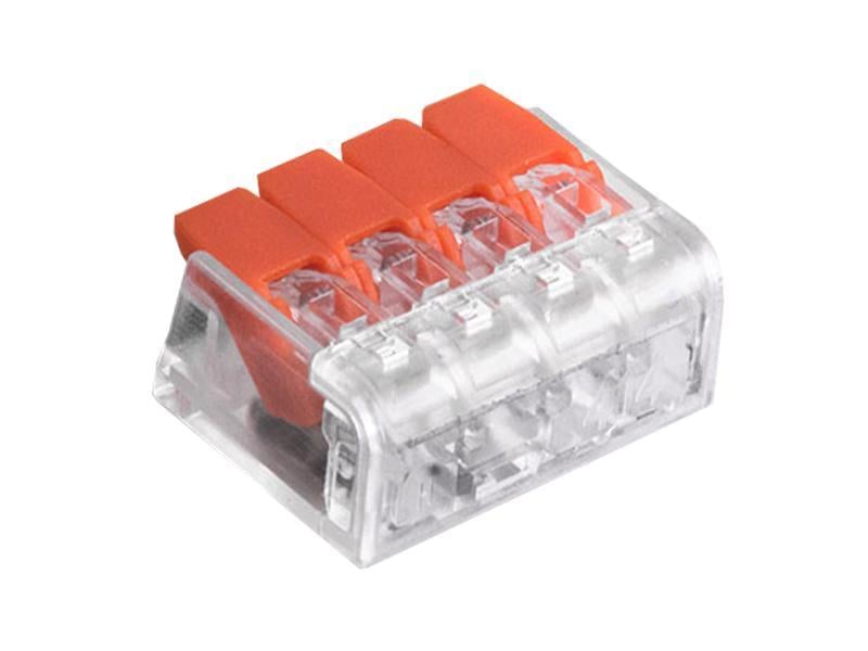 Клемма 221-104 4 контакта 0,14-4,00 мм² 32А 450В