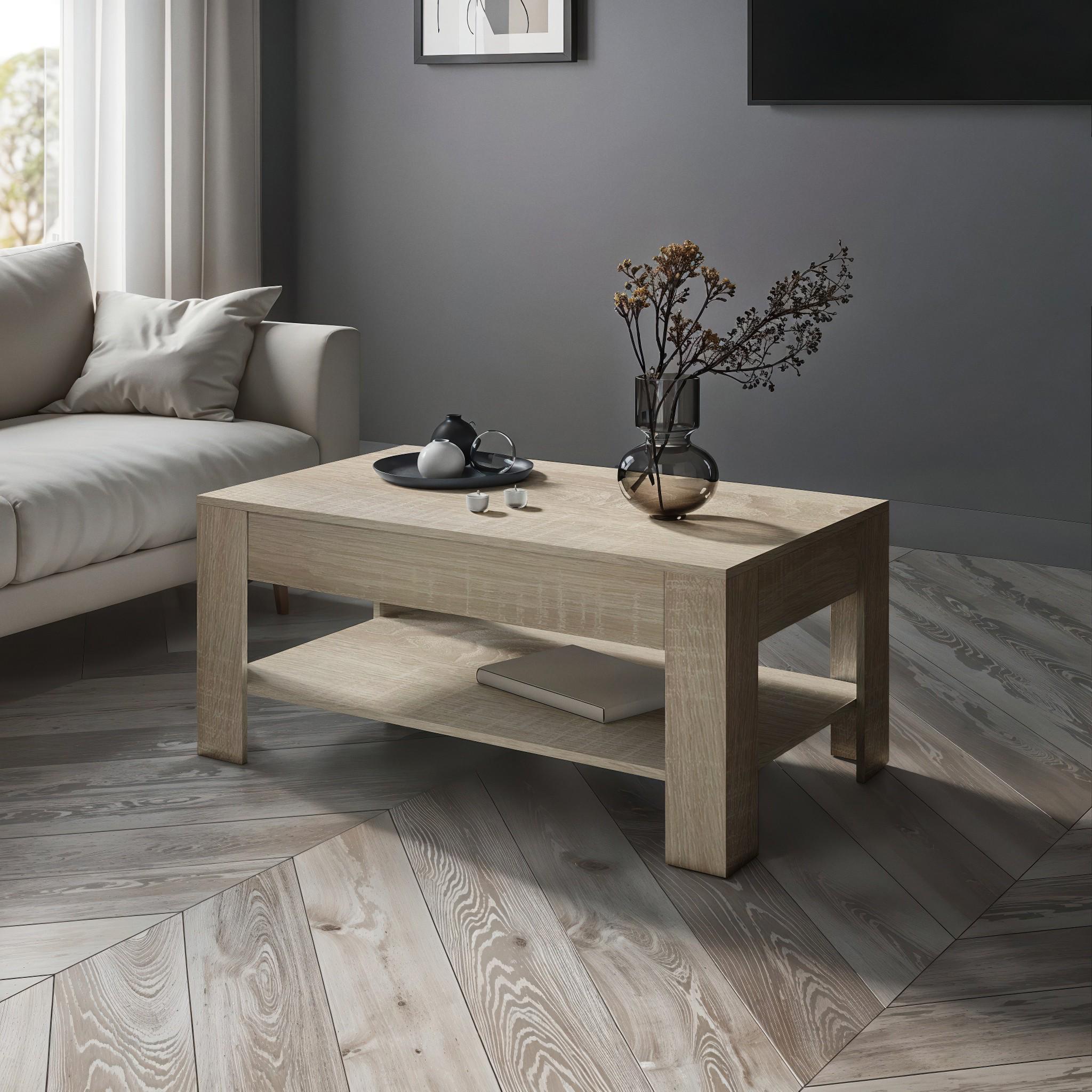 Журнальний стіл зі шухлядою S-5 1000х650х480 мм Дуб Сонома - фото 1 Журнальний стіл зі шухлядою S-5 1000х650х480 мм Дуб Сонома - фото 1