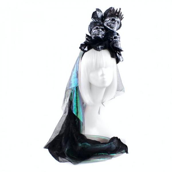 Обруч Seta La Reina de Noche с фатой (19-926BLK-SL)