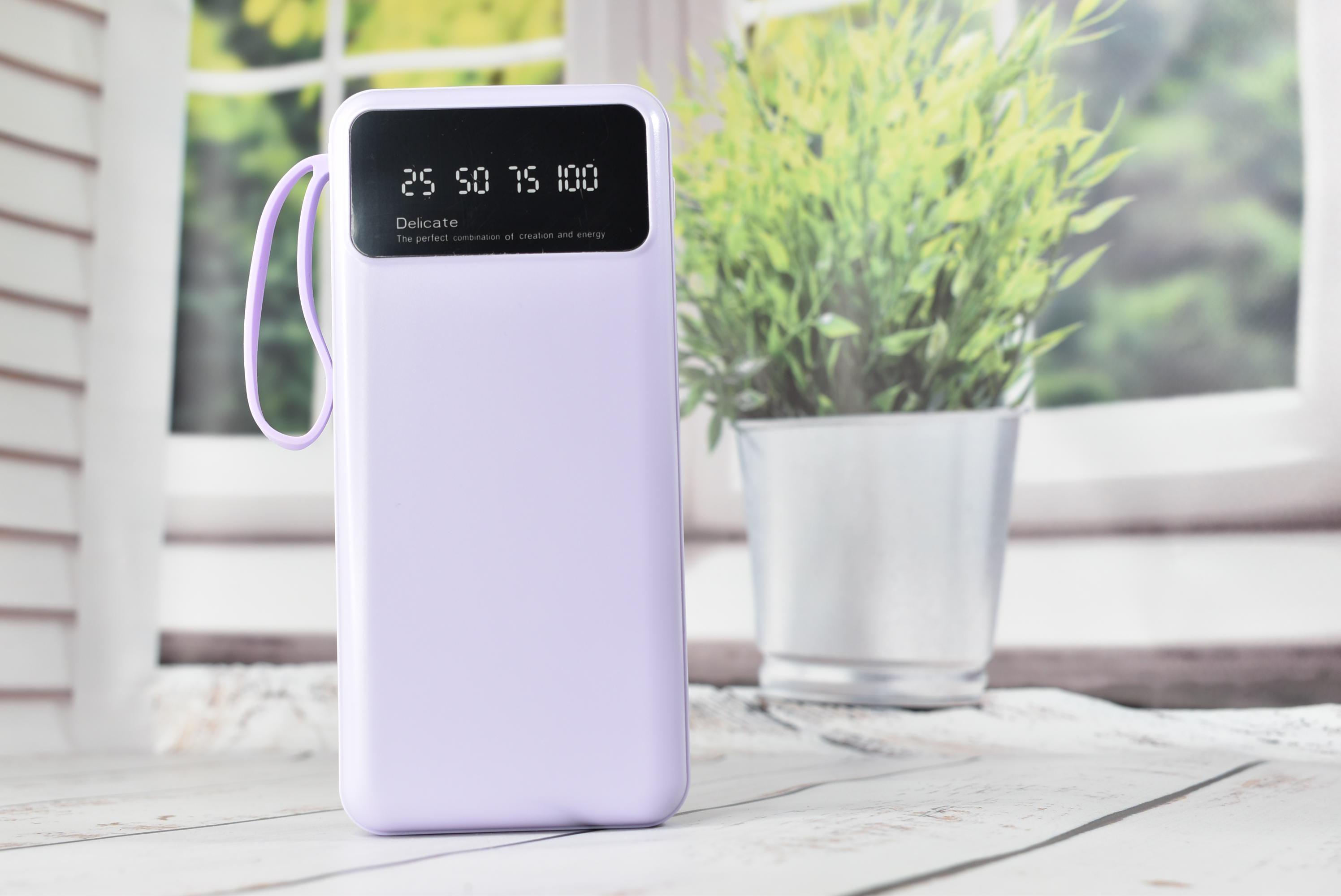 Повербанк KJ-С20 20000 mAh 5В з ліхтариком Lilac
