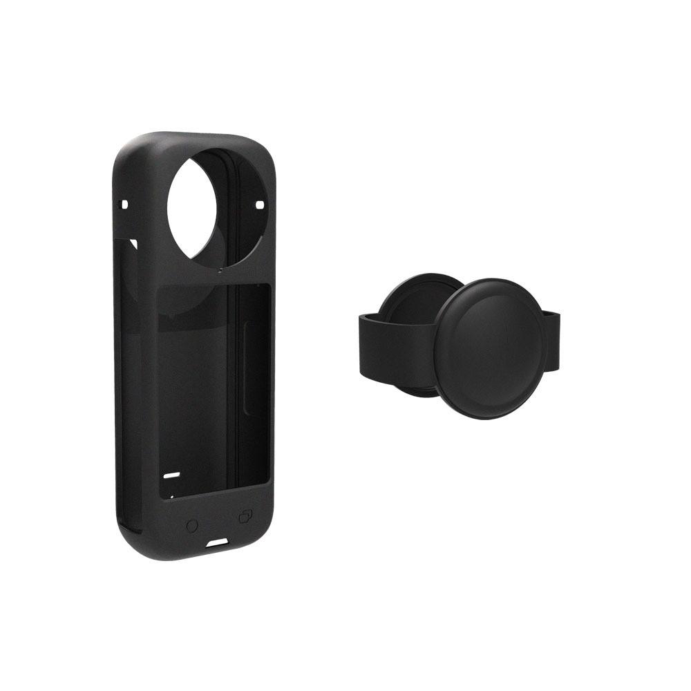 Чохол для камери силіконовий Insta360 X4 і кришка-ковпачок для об'єктива Чорний