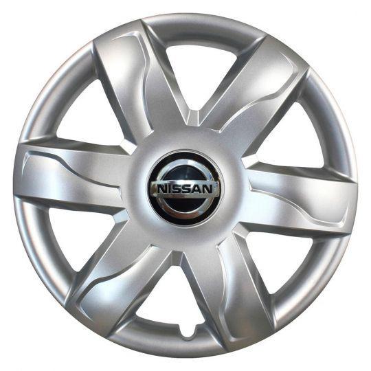 Ковпаки автомобільні SKS 318 R15 з логотипом Nissan 4 шт. Сріблястий (318-nissan)