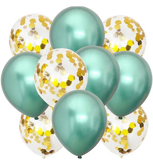 Воздушные шары 10 шт. Green chrome Воздушные шары 10 шт. Green chrome