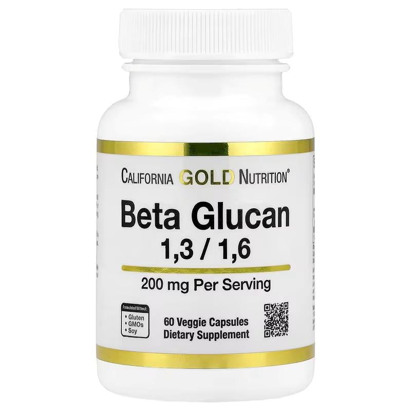 Бета-глюкан California Gold Nutrition Beta Glucan 1-3/1-6  60 вег.кап 200 мг