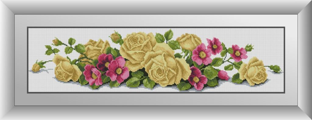 Алмазная мозаика Dream Art Розы с шиповником 21x84 см (DA.30449)