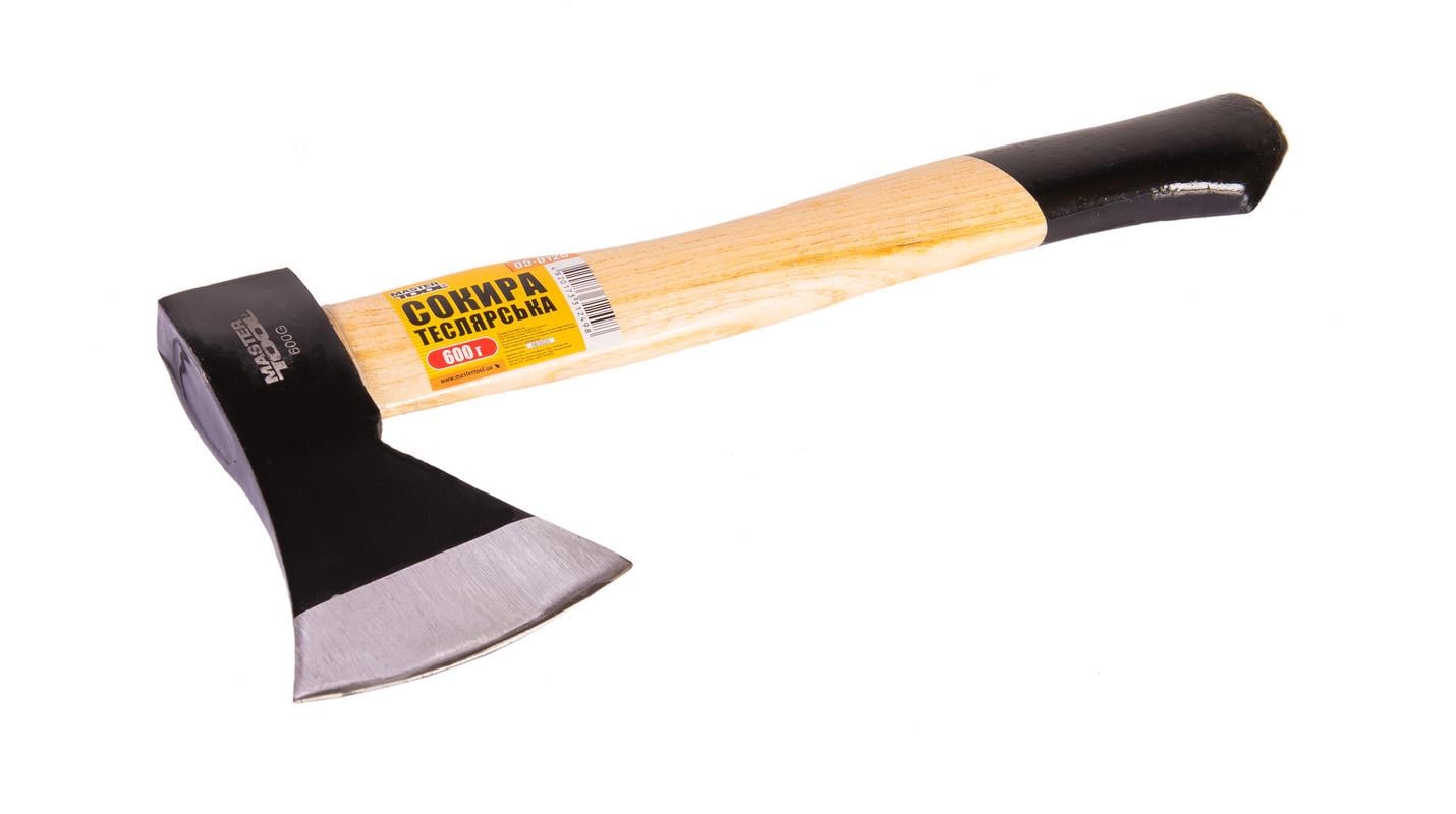 Топор MasterTool 600 г HRC 50 деревянная рукоятка с полимерной защитой 390 мм (05-0126)
